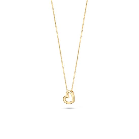 Gouden collier open hart 3081YGO