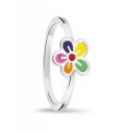 BELLINI ZILV. RING BLOEM MULTICOLOR MT44