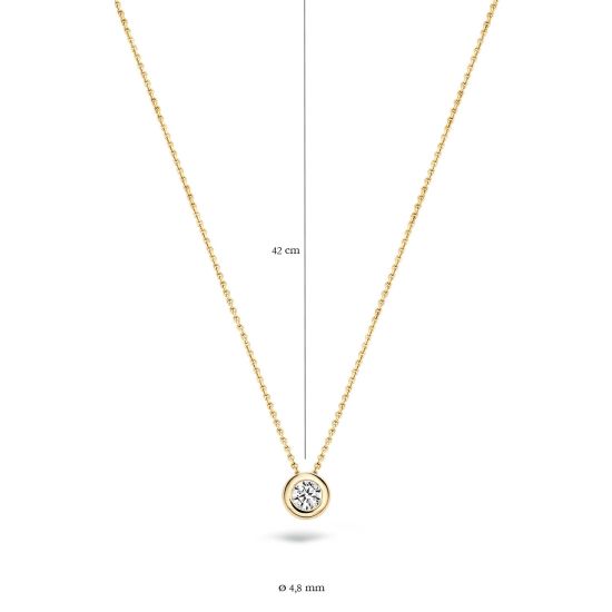 Gouden collier gladom zirkonia 3052YZI