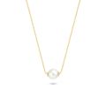 Gouden collier imitatie parel 3076YPW