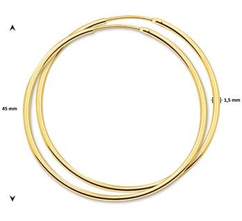 Gouden oorringen 1.5x45mm 4001314