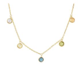Gouden collier met kleursteen 41-45