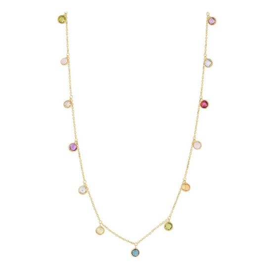 Gouden collier met kleursteen 41-45