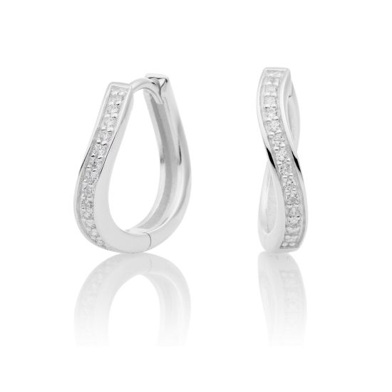 SJ oorringen zilver met zirkonia EAS02