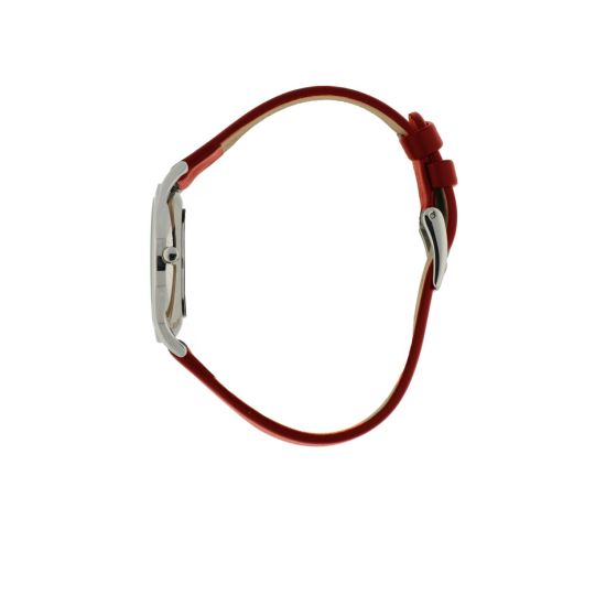 Olympic horloge dames staal/leer rood OL67DSL003
