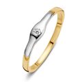Gouden ring bicolor mt 56