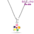 Bellini zilveren collier met hanger ''bloem met kleur'' 574028