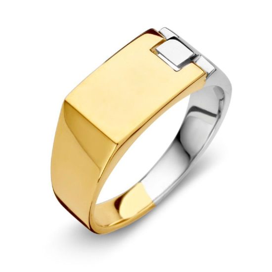 Gouden ring heren bicolor mt 20