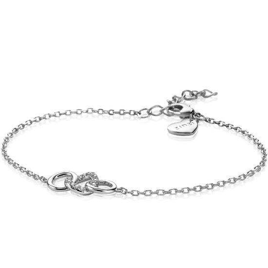 Zilveren armband 3x rondje zirkonia ZIA2045