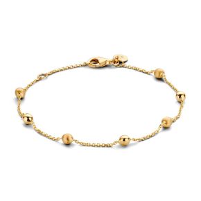 Gouden armband m/gl bolletjes AM106895