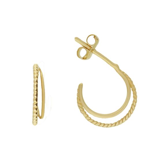 Gouden oorstekers half rond JKE20.035