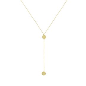 Gouden collier Y 2xdisc JKN20044