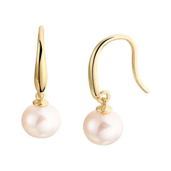 Gouden oorhaken zoetwaterparel 6.5mm 4022977