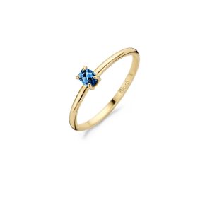 Gouden ring met london blauw topaas 1204YLB/54