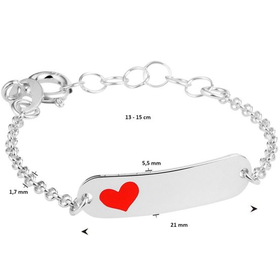 Zilveren plaat armband 13-15cm 1021732