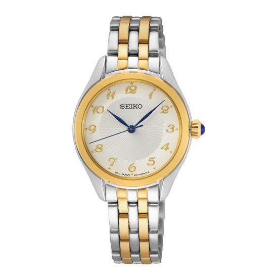 Seiko horloge dames staal/geel SUR380P1