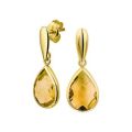Gouden oorhangers druppel citrien 4017178