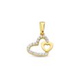 Gouden hanger 2xhart zirkonia 4023591
