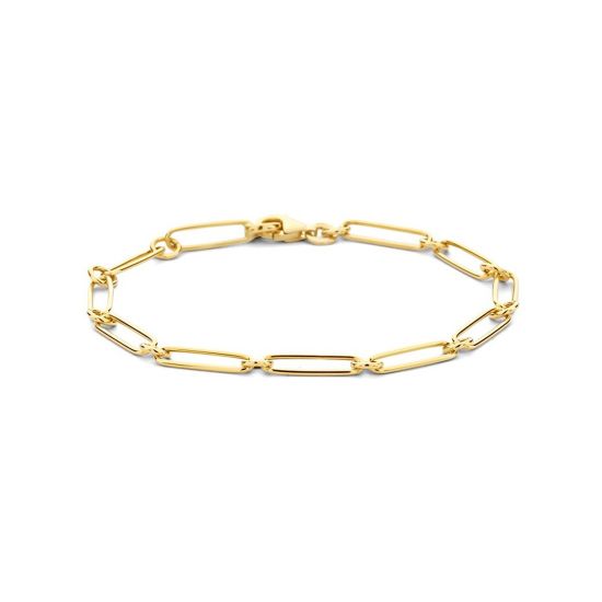 Gouden armband paperclip 19cm 