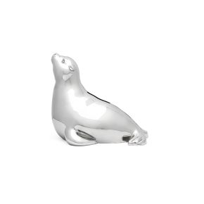 Verzilverde spaarpot zeehond 6167061