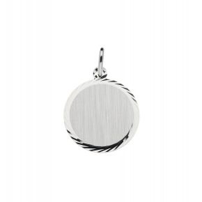Zilveren plaatje rond 14mm m-gl 142003416