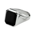 Zilveren ring onyx mt21.5 1014619