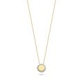 Gouden collier plaatje zirkonia 3124YZI