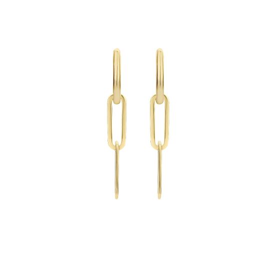 Gouden oorhangers paperclip 9064YGO