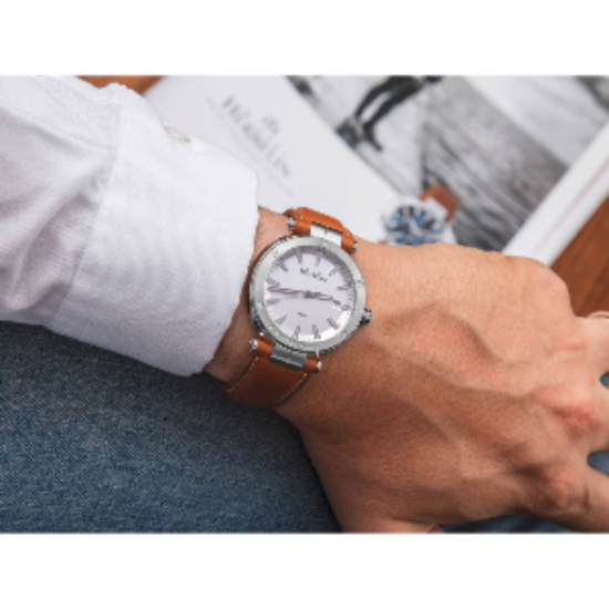 MH horloge heren staal/leer 12288/12GON