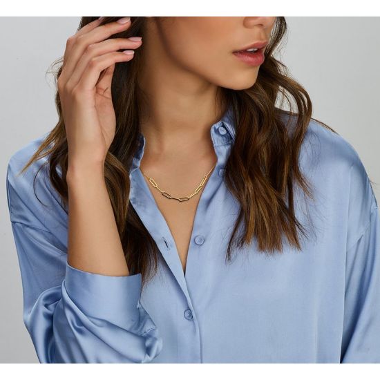 Gouden collier paperclip 40-42cm 4023821