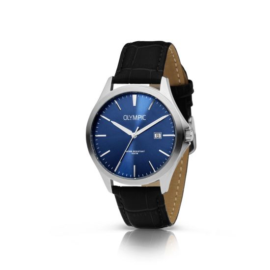 Olympic horloge heren staal/leer OL72HSL070