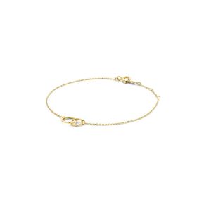 Gouden armband 2x cirkel 18cm JKB22.048