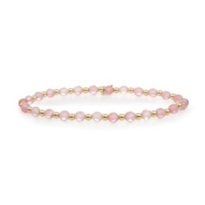 SJ armband cherry quartz geel verguld SBG-GEM25-3MM-MIX
