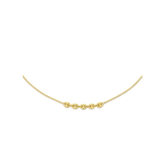 Gouden collier 5xschakel 45cm JKN22201 