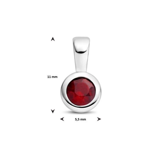 Zilveren hanger geboortesteen granaat 0.35ct januari 1335785