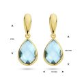 Gouden oorhangers druppel blauw topaas 4025539