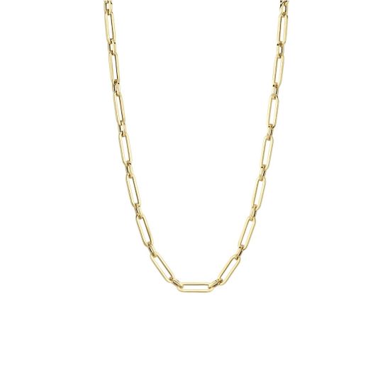Gouden collier paperclip 45cm 3129YGO
