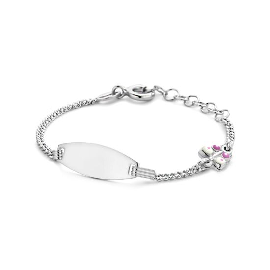 Zilveren plaat armband 11-13cm vlinder 1336371