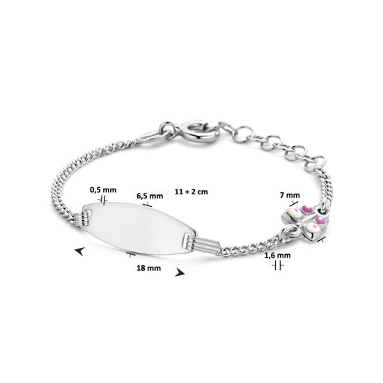 Zilveren plaat armband 11-13cm vlinder 1336371