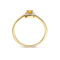Gouden ring 0.05crt + citrien 1636YDC/54 