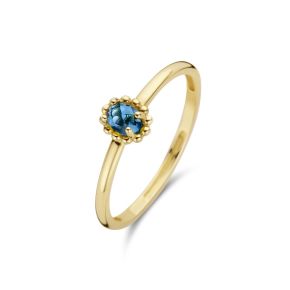 Gouden ring london blauwtopaas mt 56 1227YLB/56