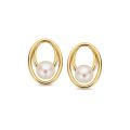 Gouden oorstekers zoetwaterparel OB137520