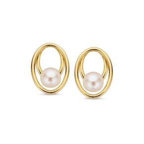 Gouden oorstekers zoetwaterparel OB137520