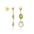Gouden oorhangers blauw topaas en peridot 4027558