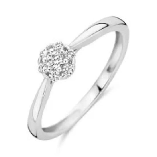 Witgouden ring zirkonia mt56