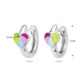 Zilveren oorringen hart multi color 1336986