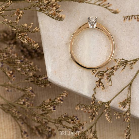 Gouden ring Briljant 0.07ct mt17.5