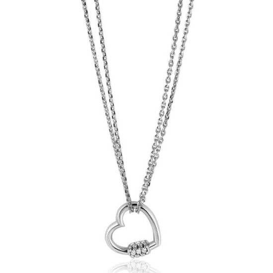 Zilveren collier hart zirkonia ZIC2507