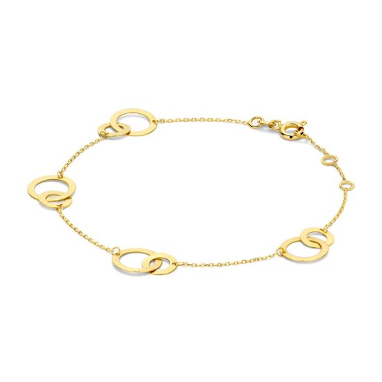 Gouden armband 4xschakel 18cm  JKB23356