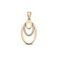 Gouden hanger ovaal zirkonia HM127771